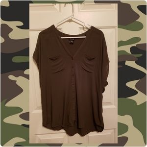 Torrid Dark Olive Green Top
